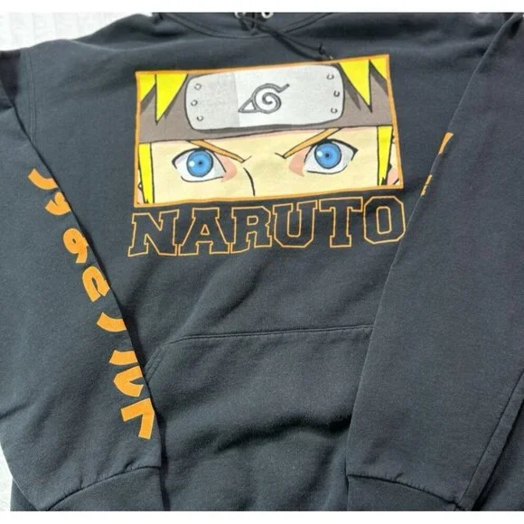 VTG 2002 Naruto Shippuden Pullover Hoodie Anime Graphic Sweatshirt Logo Men's L - Picture 3 of 14